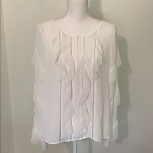White House Black Market Ruffled Blouse